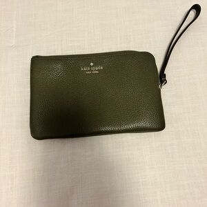 Kate Spade Olive Leather Wristlet